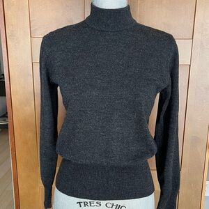 Women's BASLER Charcoal/Grey Virgin Wool Turtleneck Sweater Size 10 US /40 EU